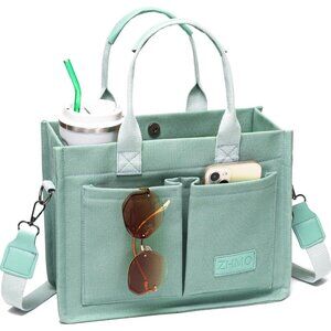Women's Green Canvas Tote Bag Bags Crossbody Bags Work Laptop Tote Bag Large